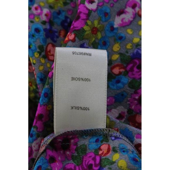 Rebecca Taylor Womens Pink Silk Floral Print Ruffle Sleeveless Blouse Top Size 2 - Picture 5 of 6